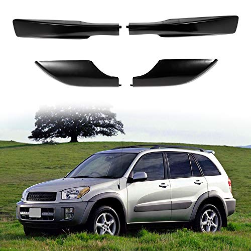 ECCPP Black Roof Rack Side Rails End Covers Shell Cap Replacement Fit for 2006 2007 2008 2009 2010 2011 2012 for TOYOTA RAV4 Sport Utility,Pack of 4