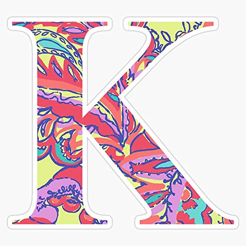 The Letter K - Lily Style Sticker Vinyl Waterproof Sticker Decal Car Laptop Wall Window Bumper Sticker 5'