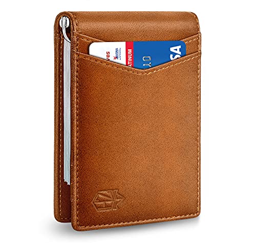 Zitahli Wallet for Men-6 Slots ID Window-Mens Wallets-Slim Wallet Classic Spring Money Clip RFID Blocking-Gift for Men