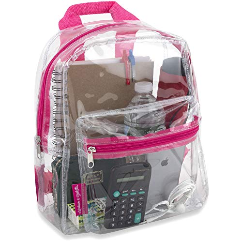 MADISON & DAKOTA Clear Mini Backpacks for Beach, Travel - Stadium Approved Bag with Adjustable Straps