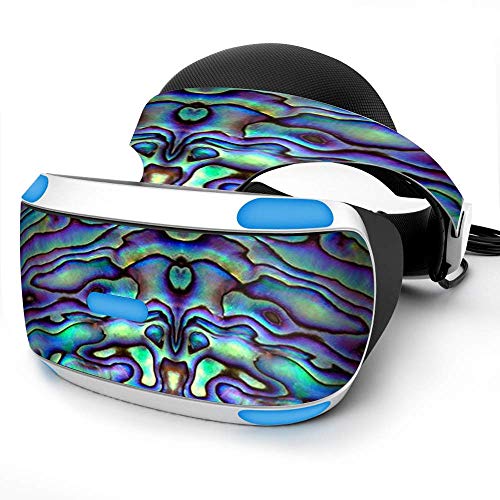 Sony Playstation VR Headset Skin Decal Vinyl Wrap - Abalone Sea Shell Green Blue Purple