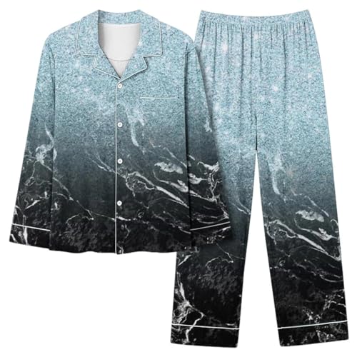 Fulbant Spring Women Loose Pajama 2 Piece Set Long Sleeve Print Home Shirt And Pants Two Piece Sets Tz2316-Hl30 Xxxl
