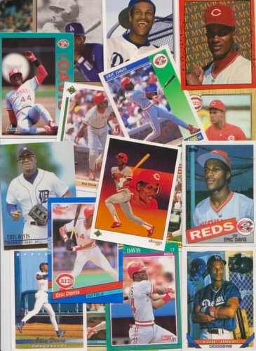 Eric Davis / 50 Different Baseball Cards featuring Eric Davis -