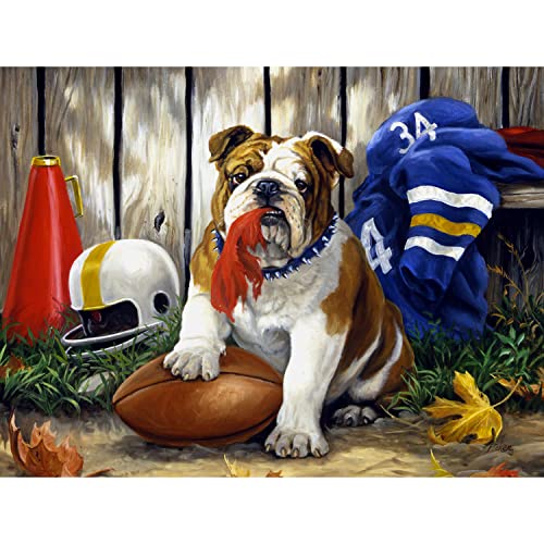 300 Piece Puzzle for Adults Linda Picken Possession by The Dog - Bulldog, 24x18 inch Jigsaw by KI Puzzles