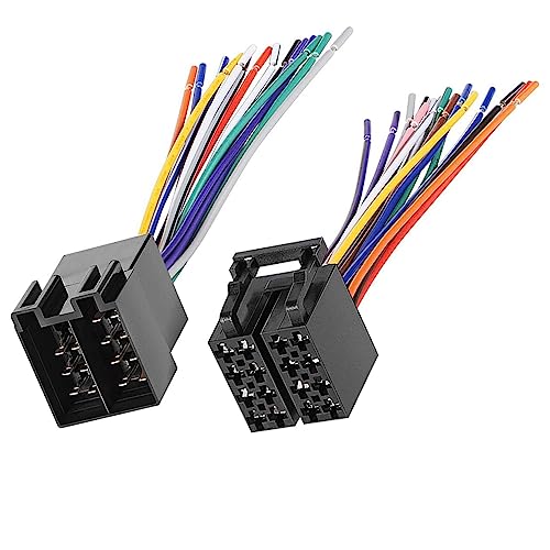 MAGIC MOTO Car 16 Pin ISO Radio Wiring Harness Adapter Male & Female for 2004-2021 Freightliner, 2004-2016 Volvo, 2008-2020 Kenworth Stereo Connector Plug to JVC Pioneer Kenwood Sony Android Wire