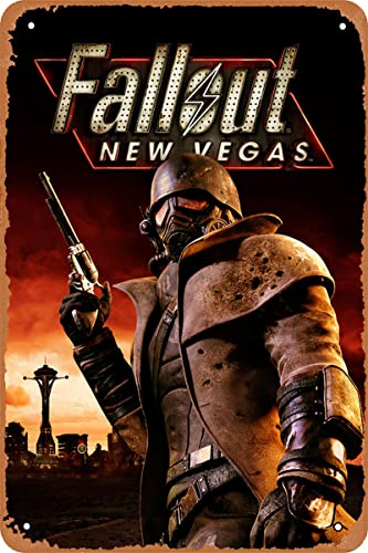 Clilsiatm Fallout New Vegas Game Poster Video Game Tin Metal Sign Vintage Wall Plaque Decor 8x12 Inch