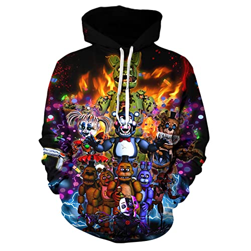 WAYASDCU Boys and Girls Hoodie Teen 3D Printed Pullover Sweatshirt Kids Cartoon Game Sports Tops 5-X-Large