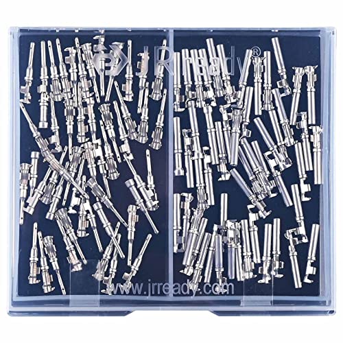 JRready Deutsch Connector Pins and Sockets Stamped Contacts Size 16 ST6255 - Male Deutsch Pins 1060-16-0122/ Female Pins 1062-16-0122/ Open Barrel Terminals Wire Gauge 14-18 AWG, 50 Pairs