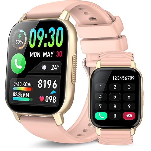 Smart Watch (Answer/Make Call), 1.85' Smartwatch for Men Women, Fitness Activity Tracker with 112 Sport Modes, Heart Rate Sleep Monitor, IP68 Waterproof, Smart Watches Compatible with Android iOS Rose