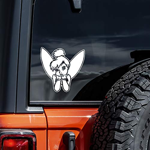 Tinker Bell Decal Vinyl Sticker Auto Car Truck Wall Laptop | White| 5.5' x 5.5'