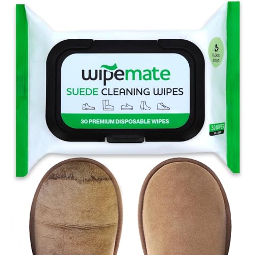 WIPEMATE Premium Suede Cleaner Wipes, Quick Wipes for Home or Travel, Removes Dirt, Grime & Stains, Cleaning Wipes for Suede Shoes, Boots, Bags, Etc. - 30 Count