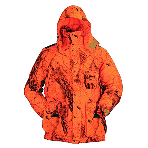 Gamehide Whisper Extreme Weather Insulated Waterprood Deer Hunting Parka (Orange Camo, Large)