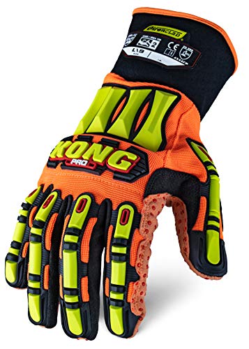Ironclad mens Cut Resistant Work Gloves, Orange - Yellow Tpr, Large Pack of 1 US