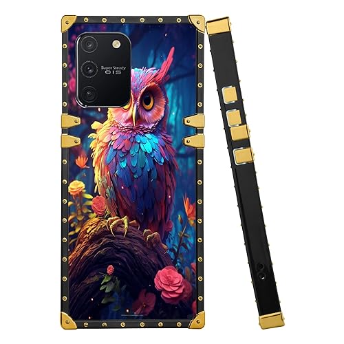 Elgzigok Phone Case for Samsung Galaxy A91 with Owl-aa23 Pattern Design Black Soft TPU Slim Fit Anti Scratched Protection Cover Case