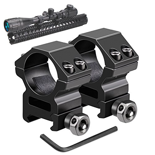 Modkin Rifle Scope Rings, Medium Profile Scope Mounts for Picatinny/Weaver Rail (1 inch, Set of 2)