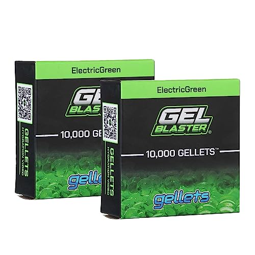 Gel Blaster Gellets - Official Refill Ammo Increased Blasting Performance and Accuracy - Easy to Hydrate - Non-Toxic, No Cleanup, Stain-Free (20,000 - Electric Green)