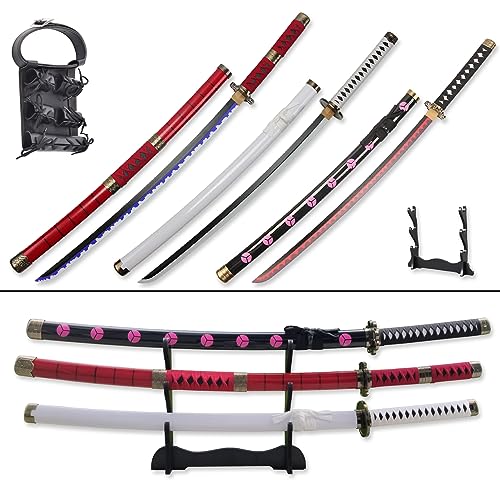 Roronoa Zoro 3 Piece Set Swords,Kitetsu,Shusui,Wado Ichimonji,Zoro Role Play Accessoriesfor Role-Playing and Collection