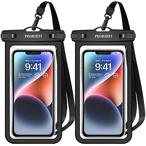 Universal Waterproof Phone Pouch - Waterproof Case for iPhone 14 13 12 11 Pro Max XS Plus Samsung Galaxy Cellphone Up to 7.0'， IPX8 Waterproof Cellphone Dry Bag Beach Vacation Essentials-2 Pack