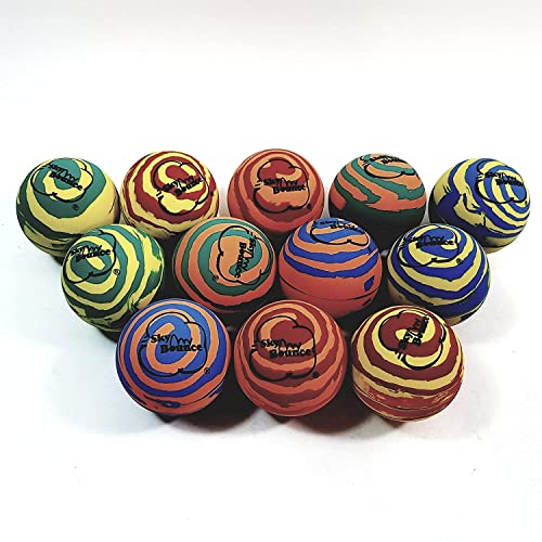 Sky Bounce Balls Rainbow Color Rubber Handball for Recreational Handball (Hand Ball), Stickball, Racquetball, Catch, Fetch, and Many More Games 2 1/4' Diameter Premium Hollow Rubber (Pack of 12)