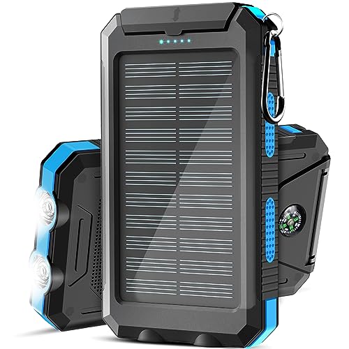 Solar Charger,38800mAh Portable Solar Power Bank,Waterproof External Backup Battery Power Pack Charger with 2 USB/LED Flashlights Compatible with iPhone,Tablet,Android,Suitable for Outdoor Camping