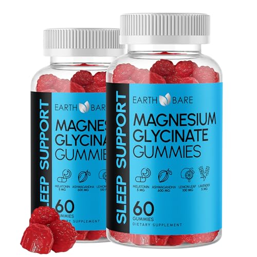 Sleep Gummies Magnesium Bisglycinate - 120 EXTRA STRENGTH Melatonin with Magnesium Glycinate, Ashwagandha and Lavender, Sleep Support | Magnesium and Melatonin Gummies | 2 Month Supply-SUGAR FREE