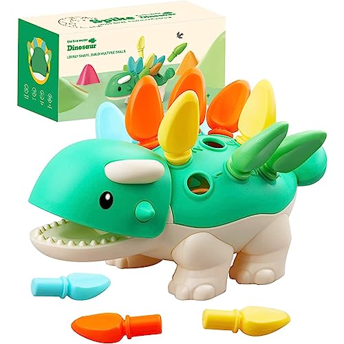Toddler Montessori Toys Learning Activities Educational Dinosaur Games - Baby Sensory Fine Motor Skills Developmental Toys - Gifts for 6 9 12 18 Month Age 1 2 3 4 One Two Year Old Boys Girls Kids