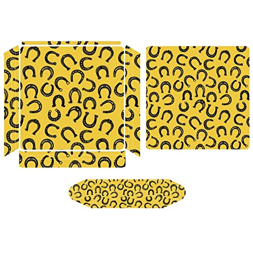 Horse Shoes Pattern Skin Stickers Cover Set for PS4 Slim PS4 Pro Decal Sticker Compatible with PS4 Controller
