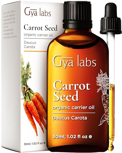 Gya Labs Organic Carrot Seed Oil for Skin - Natural Unrefined Cold Pressed Carrot Oil for Hair, Scalp, Skin, Face & Massage (1 fl oz)