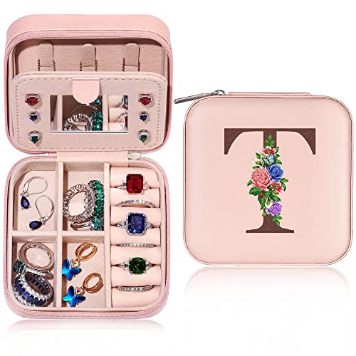 Yesteel Teen Girls Gifts for Teenage Girls Birthday Gifts for Daughter Granddaughter, Travel Jewelry Case Jewelry Organizer Jewelry Box for Girls, Teen Girl Stuff Graduation Gifts for Her Initial T