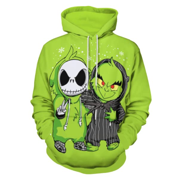 Garesmme Christmas Novelty Hoodie 3D Casual Pullover Sweatshirt For Men Women Adult Youth S