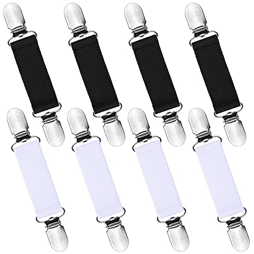 URATOT 8 Pieces Dresses Shawl Clip Retro Sweater Collar Clips Retro Cardigan Clip Shawl Clips Glove Clips for Men and Women, Black, White