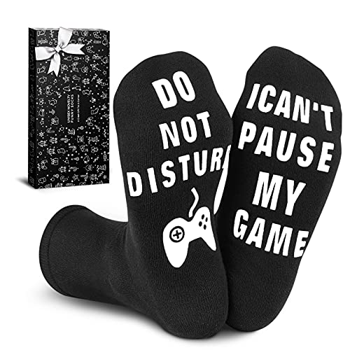 Gifts for Men Women Gaming Socks - Christmas Stocking Stuffers for Men Women Novelty Socks Funny Gifts for Teenage Girls Boys Cool Stuff Gamer Socks Gag Gift Ideas for Adults Dad Mom Boyfriend Kids