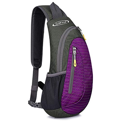 G4Free Sling Bags Men and Women Shoulder Backpack Small Cross Body Chest Sling Backpack Purple