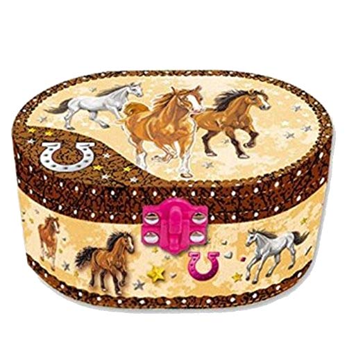 Hot Focus Dashing Horse Oval Shaped Musical Jewelry Box