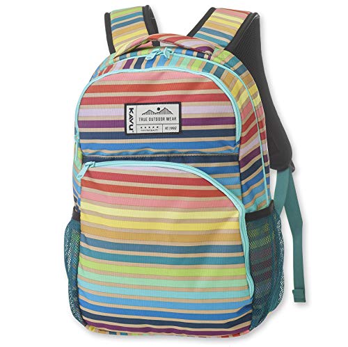 KAVU Packwood Backpack with Padded Laptop and Tablet Sleeve, Summer Stripe