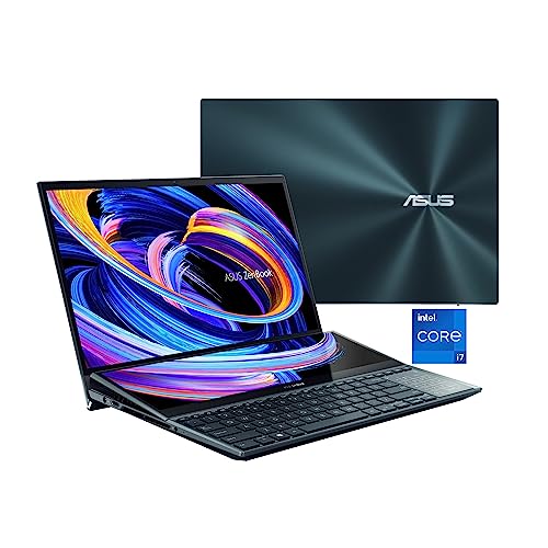 ASUS ZenBook Pro Duo 15 UX582 Laptop, 15.6” OLED 4K Touch Display, i7-12700H, 16GB, 1TB, GeForce RTX 3060, ScreenPad Plus, Windows 11 Home, Celestial Blue, UX582ZM-AS76T
