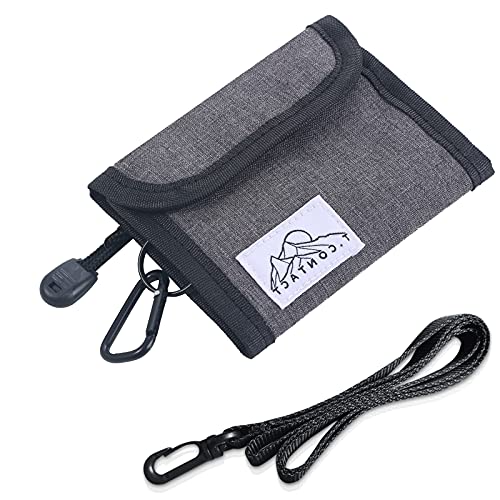 MORITA BOKUJO T.CONTACT Neck Wallet Lanyard Wallet with Zipper Coin Purse Card Holder for Men Women Boys Kidssplatoon Wallet Boy Scout Wallet Cool Boy Wallets Card Holder for Men(Gray)