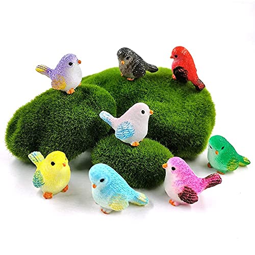 LEBERY 8pcs Mini Bird Figurines Toy Bird Figures Kids Birds Cake Topper Cupcake Topper, Miniature Bird Figures Toy Play Set, Birds Decorative Figurines Bird Model for Kids Birthday Party Baby Shower