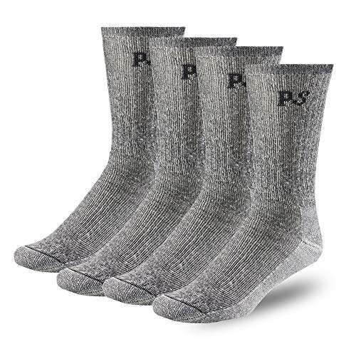 People Socks 4pairs 71% Premium Merino Wool Crew Socks Made in USA (Small-Medium, Small-Medium Charcoal)