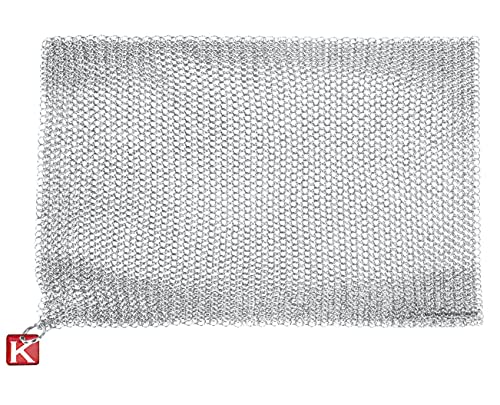 Knapp Made Chainmail Dishcloth 7”x5” - Replace Your Dirty Sponge - All Purpose Kitchenware, Pots & Pans Cleaner - Lasts a Lifetime