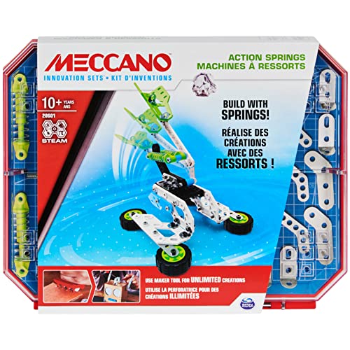 Meccano Action Springs Innovation Set STEAM Building Kit, for Kids Aged 10 and Up