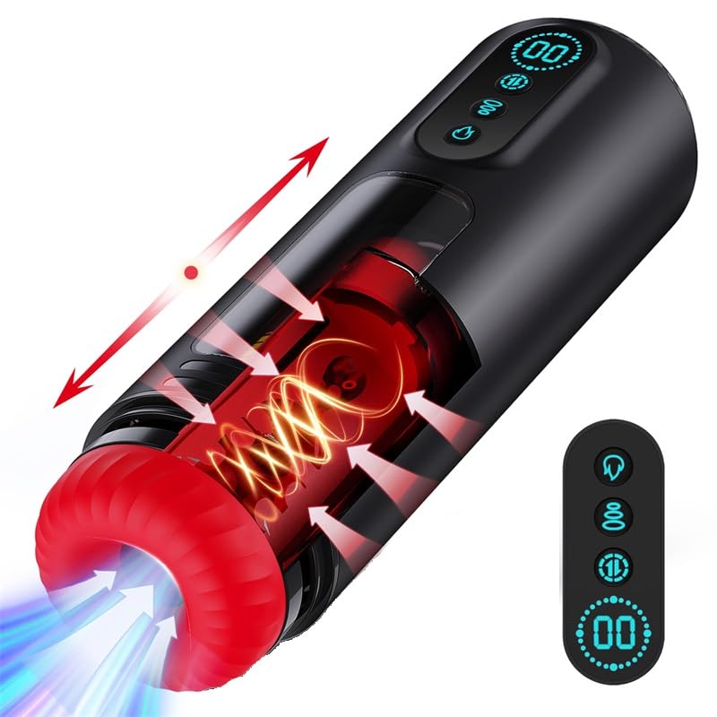 Heating Male Masterburtors Best Seller Tight Suction, Pocket Puzzy Silicone Toy with 9 Powerful Suction & V & T Modes for Penis Stimulation, Electric Pocket Pussy Vagina Men's Hoodies