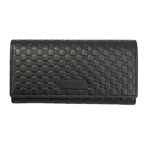 Gucci Micro Guccissima Black Leather Long Wallet 449396 Bmj1g 1000