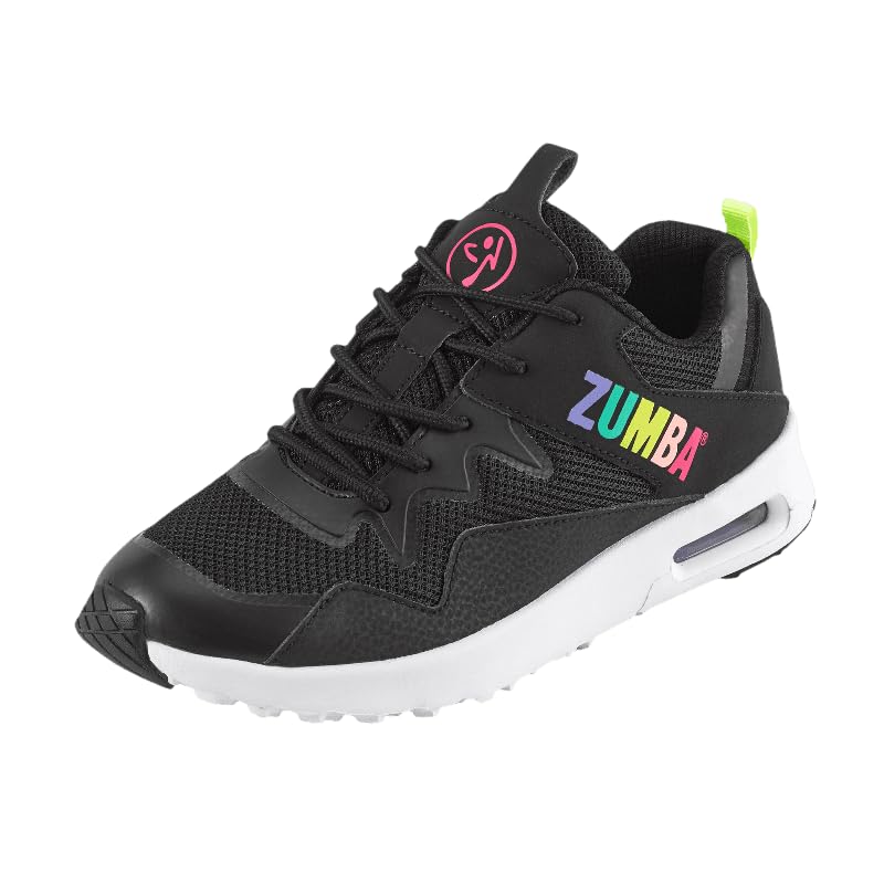 ZUMBA Women’s Air Classic Low-Top Air Cushion Sneakers, 8, Black Multi