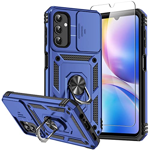 for Galaxy A14 5G Phone Case,Samsung Galaxy A14 5G Case,with Screen Protectors and Camera Cover,[Military Grade] 16ft.Drop Tested Cover with Magnetic Kickstand Protective Case for Samsung A14 5G, Blue
