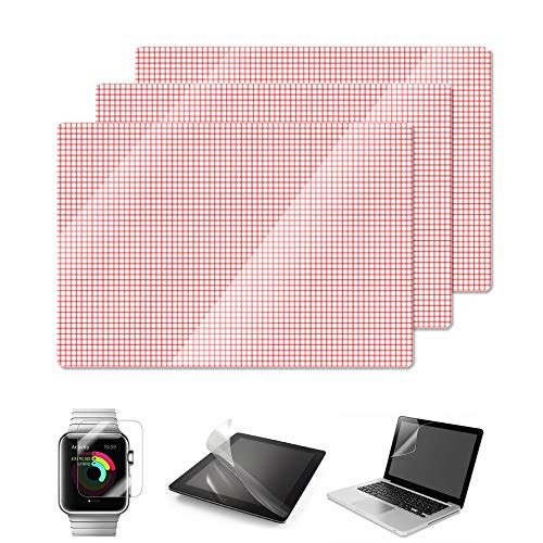 RED SHIELD Universal Screen Protector 13' for Tablet, Set of 3, Smartphone Smartwatch Gaming Device & GPS, High Definition Crystal Clear Anti-Scratch Anti-Fingerprint Film, Easy Cut with Guidelines