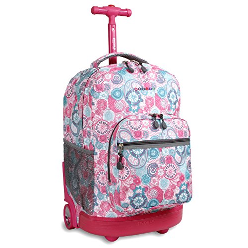 J World New York Sunrise Rolling Backpack, Blue Raspberry, One Size, 18'