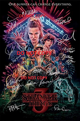 Stranger Things Season 3 CAST Reprint SIGNED 12x18' Poster RP Netflix TV Show