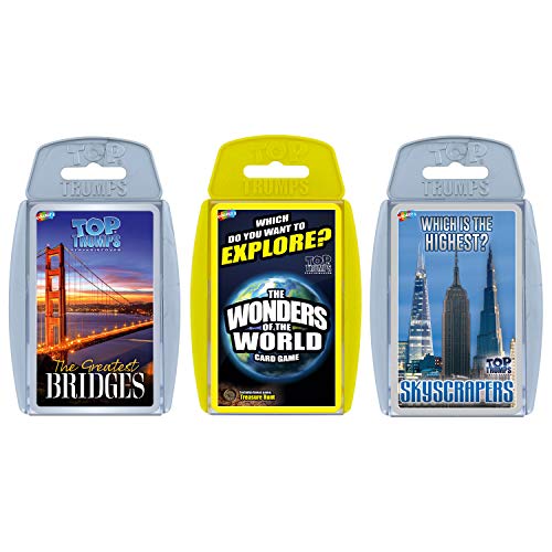 Top Trumps Iconic Landmarks Card Game Bundle; Entertaining Educational Game Featuring Bridges, Wonders of The World, and Skyscrapers|Fun Family Game for Ages 6 & up