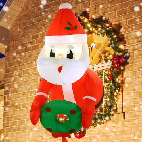 2023 3.5FT Santa Claus Christmas Inflatables Window Decorations Outdoor Indoor Home Xmas Inflatable Outside Santa Claus Blow Ups Yard Christmas Outdoor Decor Holiday Decorations for Windows Clearance